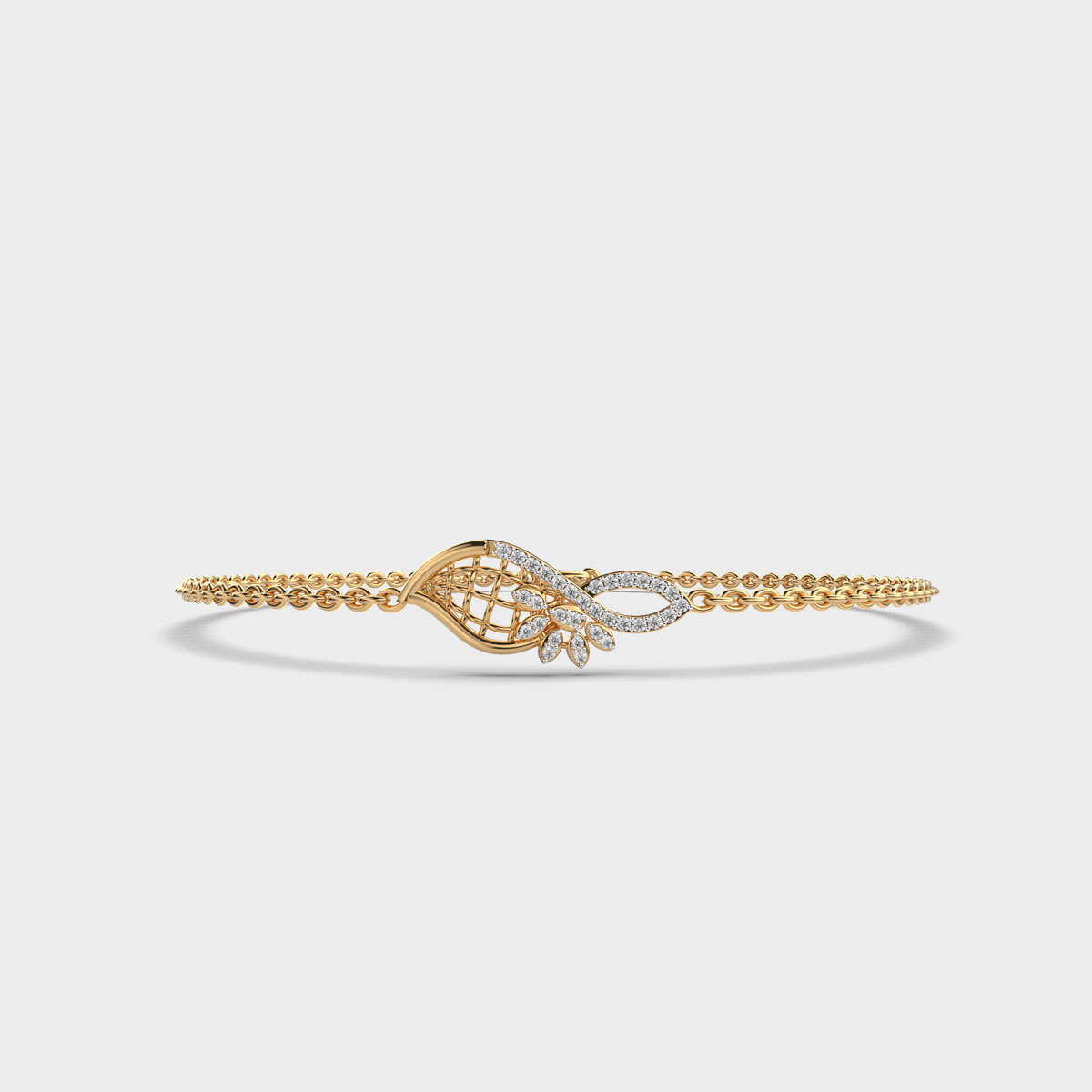 Labyrinth Of Leaves Diamond Bracelet