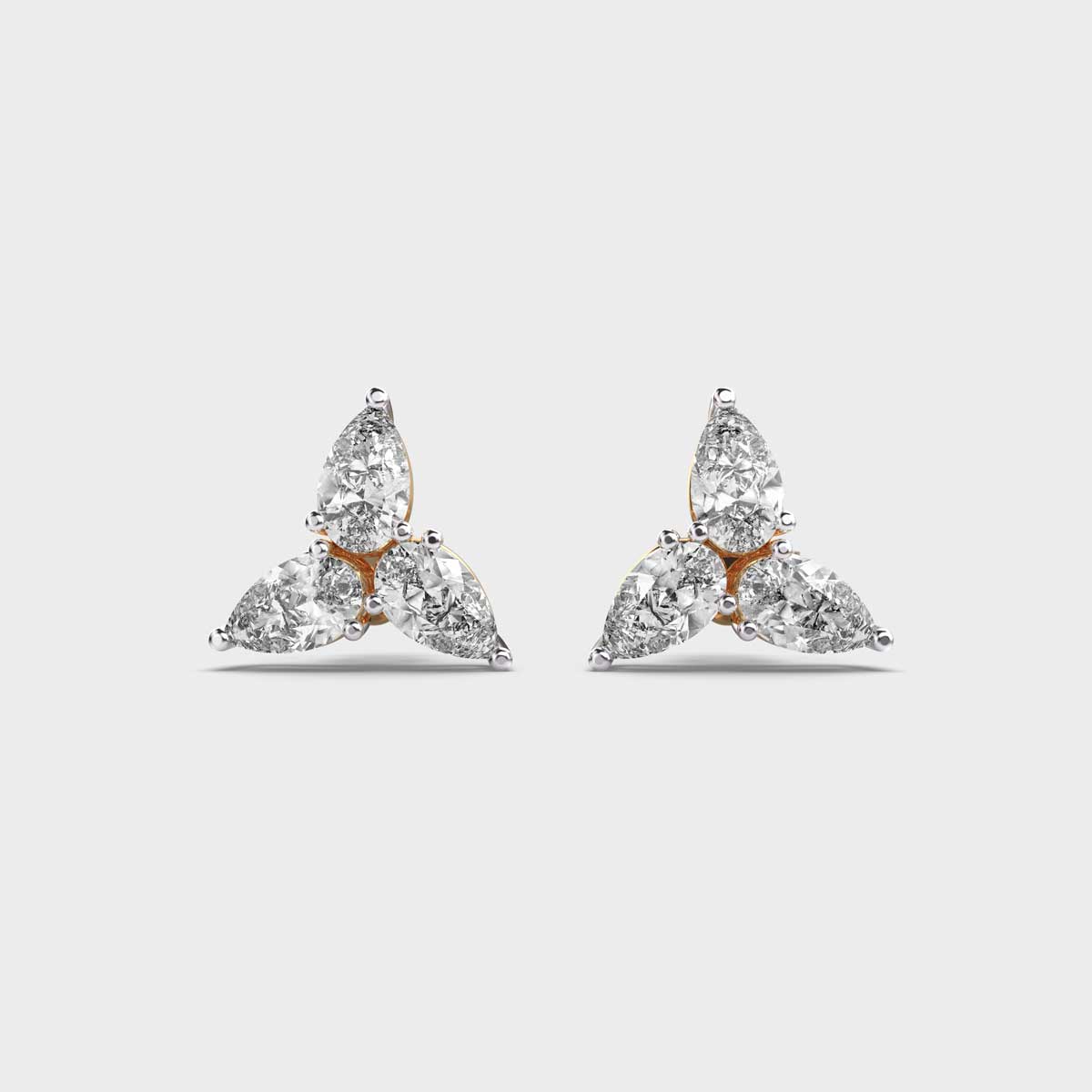 Pear Diamond Pinwheel Earstuds