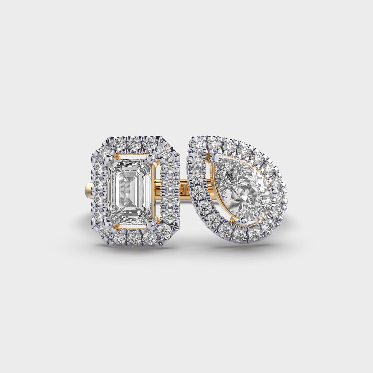 Toi Et Moi Halo Diamond Ring For Women