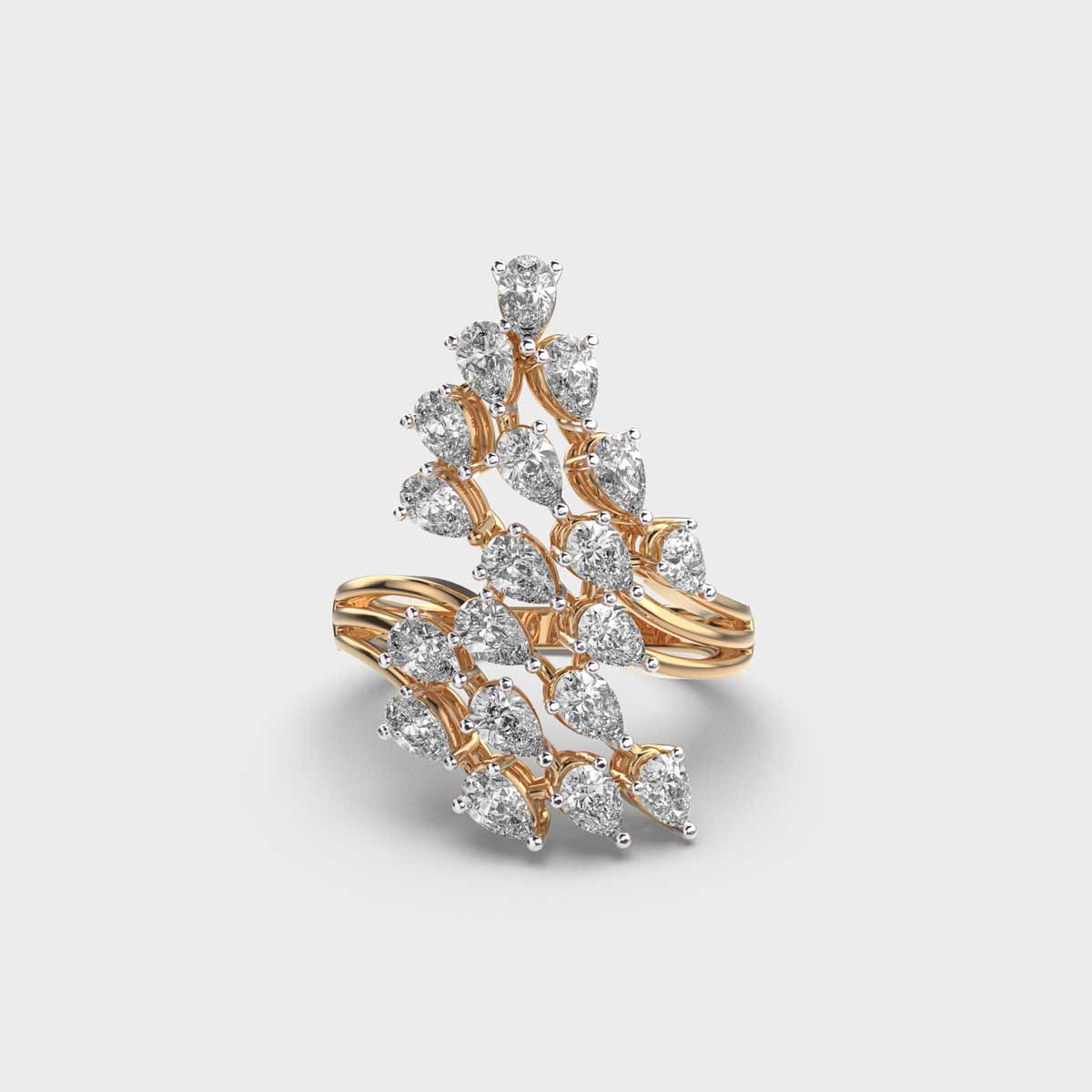 Diamonds in the Sky Pear Cocktail Ring