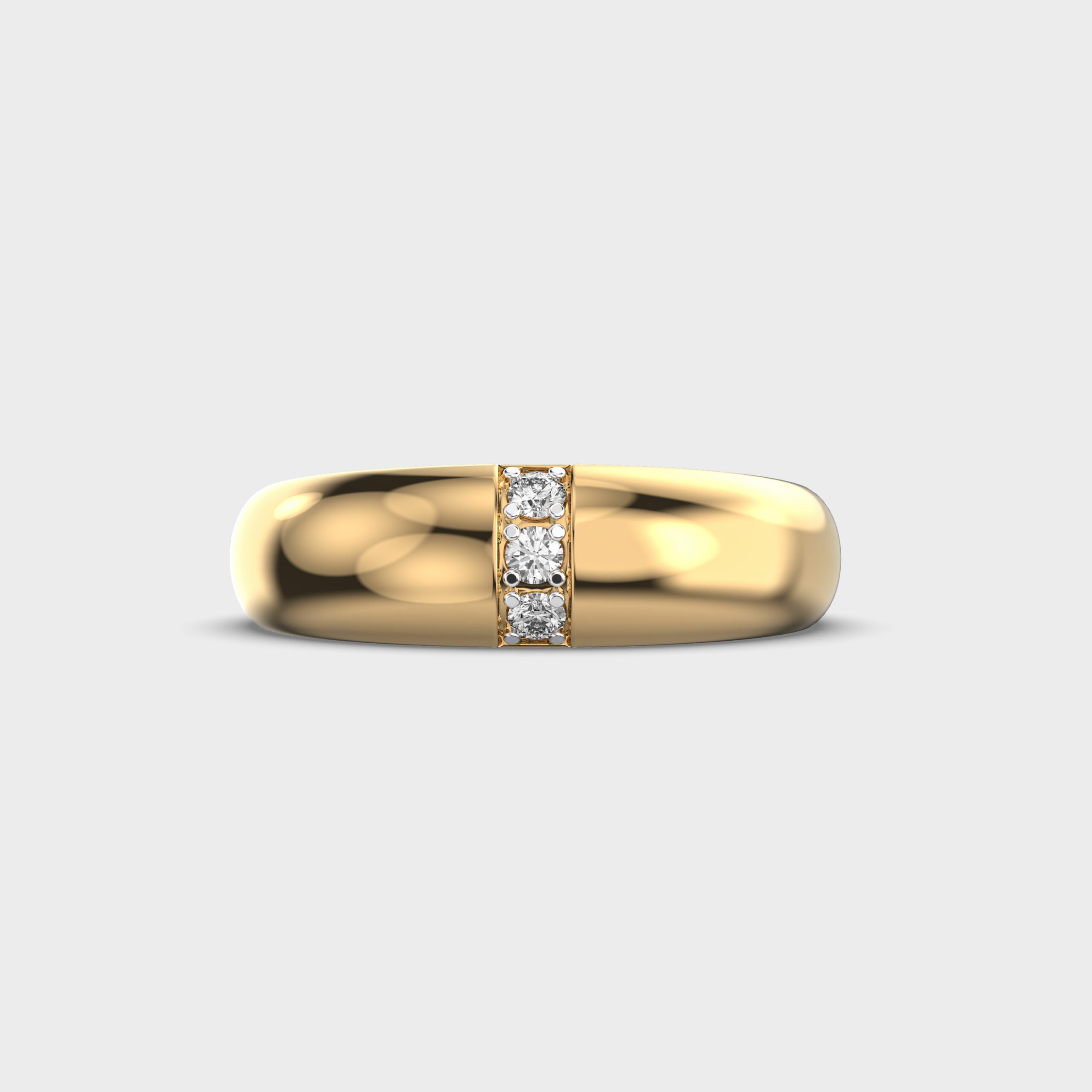 Three Diamond Band Ring
