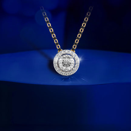 Brilliant Padma Cut Diamond Halo Mangalsutra Pendant with Chain