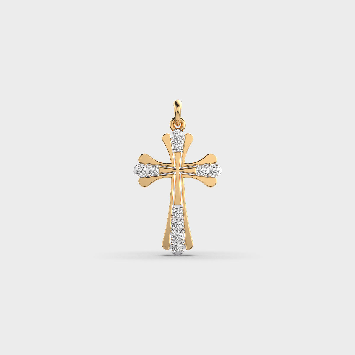 Catholic Cross Diamond Pendant Without Chain