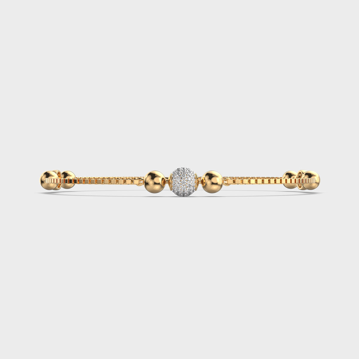 Shimmering Golden Beaded Diamond Bracelet