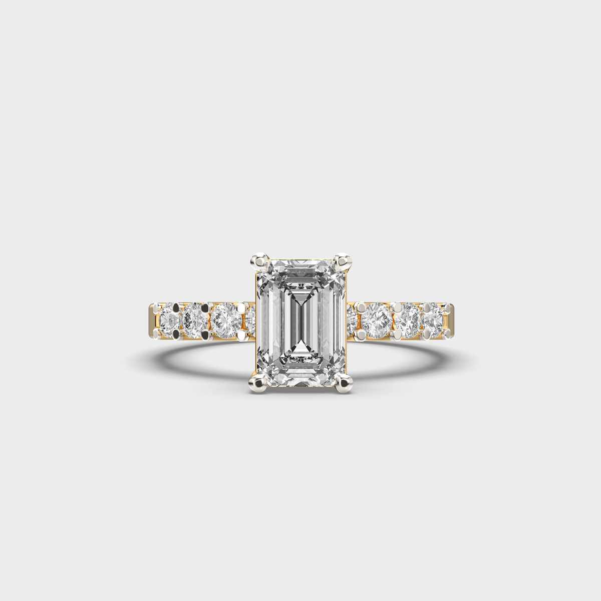 Linear Gatsby Emerald Diamond Ring