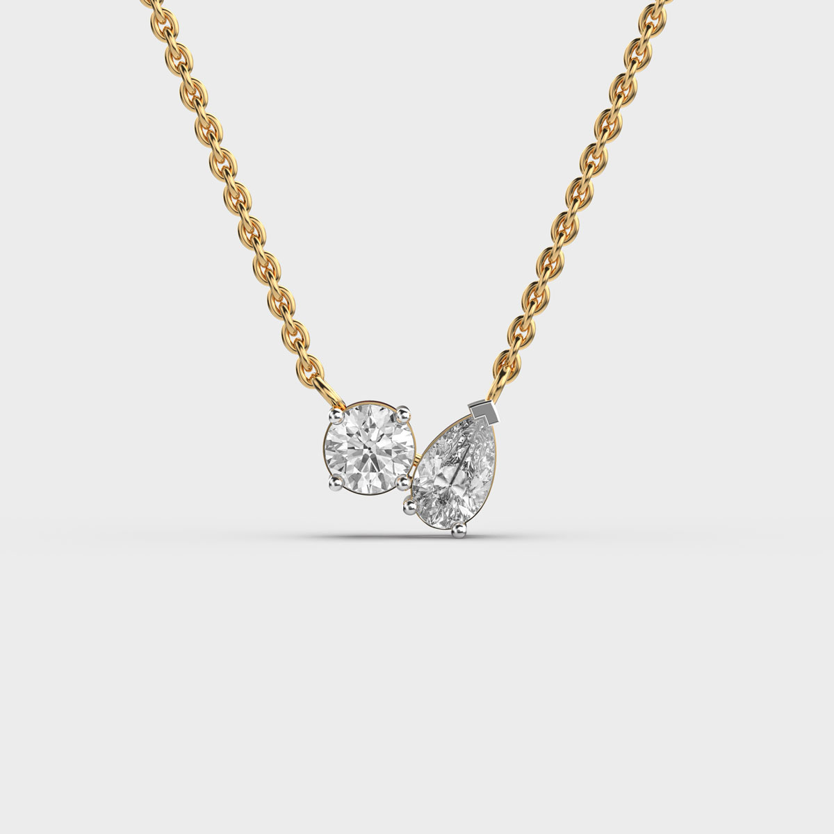 Glistening Toi Et Moi Pendant With Chain