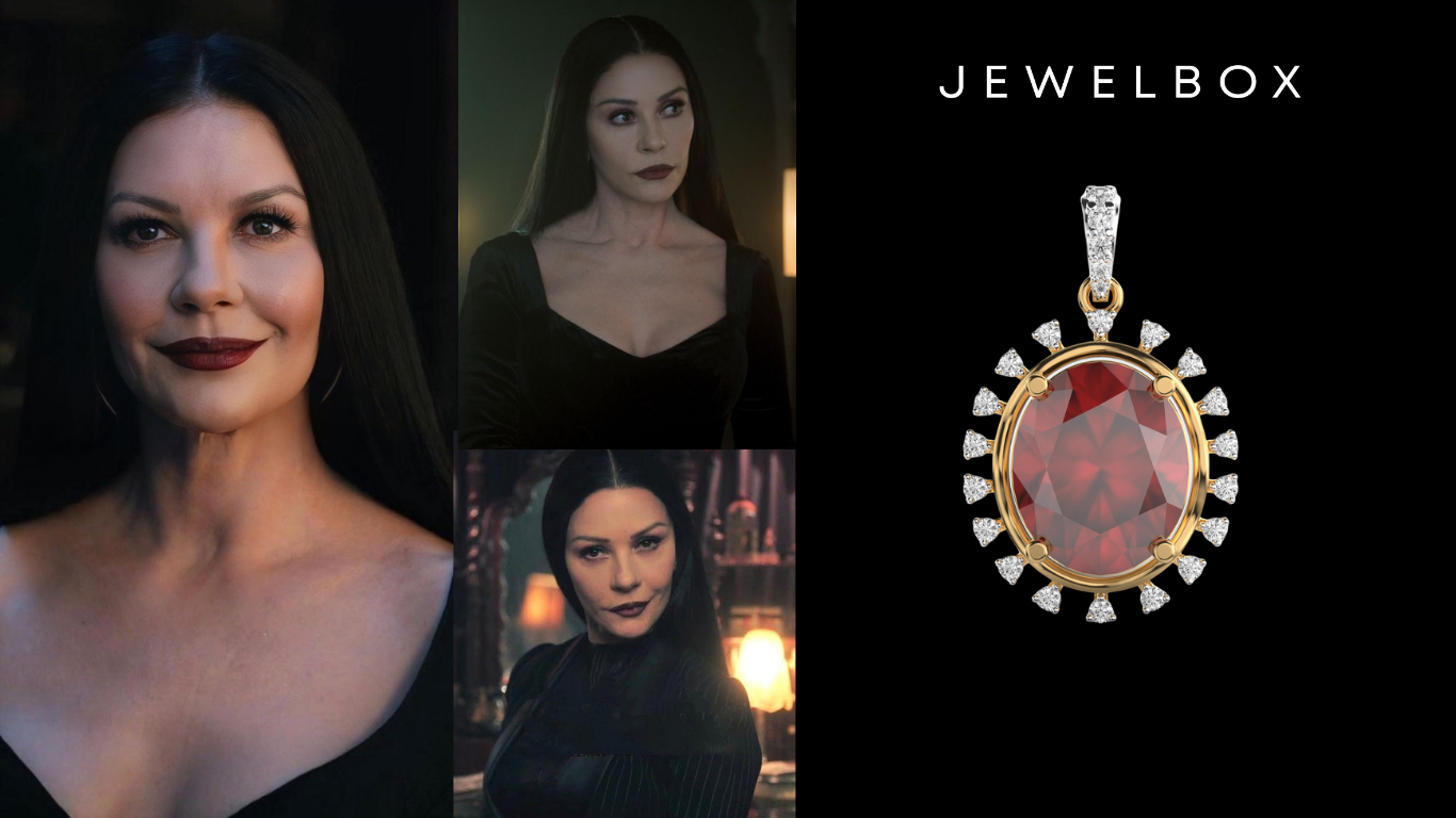 Top 5 Hauntingly Glamorous Morticia Addams Halloween Edit 7 Hauntingly Regal: Queen Ruby Pendant for Your Morticia Addams-Inspired Halloween Look